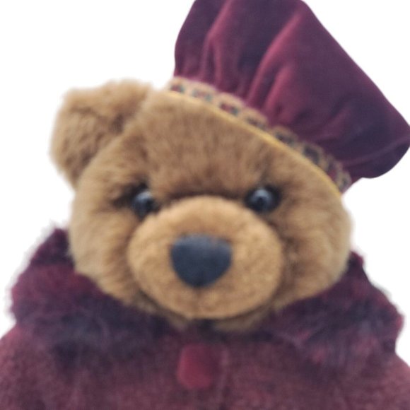 Vintage Russ Bears From The Past Handmade 12 Inch w/Tags Purse Purple Coat Hat - Picture 4 of 9